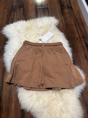 Zara Brown Drawstring Circle Skirt